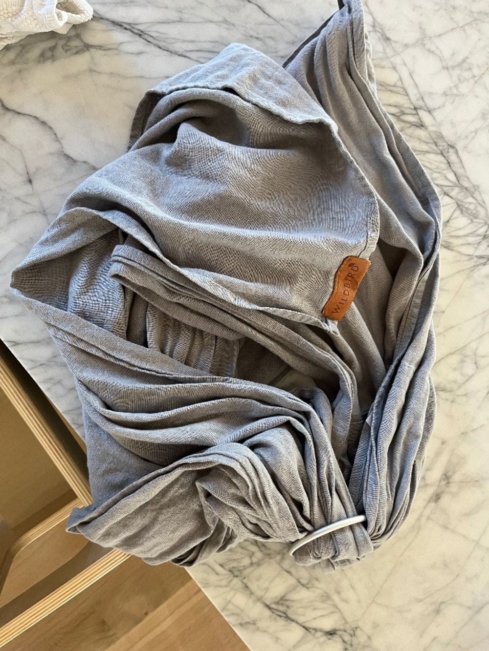 WildBird Long (90”) Blue/Gray Linen Ring Sling